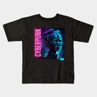 cyberpunk girl Kids T-Shirt